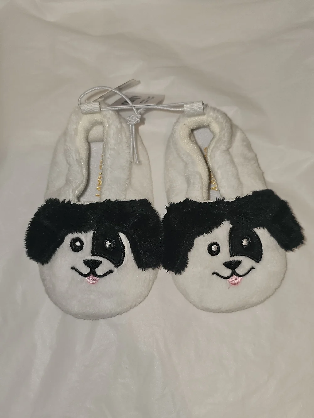 Old Navy Dog Slippers for Baby 6-12 Months White, Black New